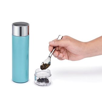 Thee infuser thermosfles - Aqua blauw | PO