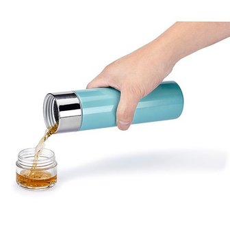 Thee infuser thermosfles - Aqua blauw | PO