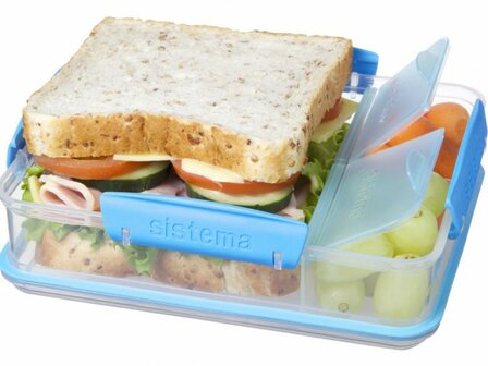 Lunchbox snack attack duo - blauw-doorzichtig | Sistema