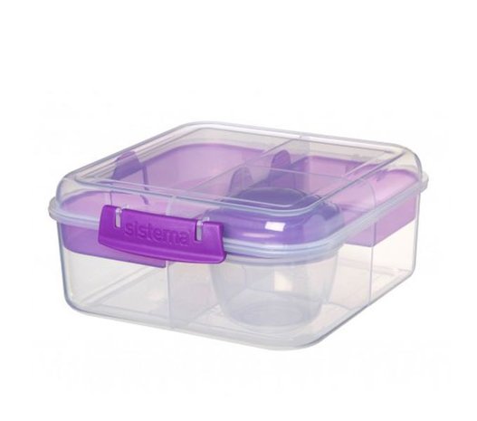 Bento to go cube lunchbox - doorzichtig paars | Sistema