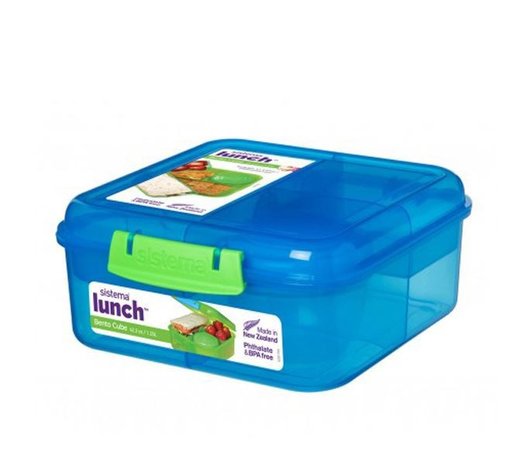 Bento to go cube lunchbox - blauw | Sistema
