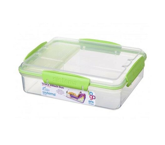 Lunchbox snack attack duo - groen doorzichtig| Sistema