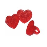 Glitter harten bento lunch ringen - 4 stuks Glitter harten bento lunch ringen - 4 stuks