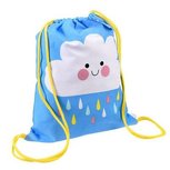 rugtasje / gymtasje - drawstring blauw wolkje rugtasje / gymtasje - drawstring blauw wolkje