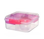 Bento to go cube lunchbox - doorzichtig roze | Sistema Bento to go cube lunchbox - doorzichtig roze | Sistema