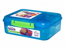 Bento lunchbox met yoghurtpotje 165 ml - blauw| Sistema Bento lunchbox met yoghurtpotje 165 ml - blauw| Sistema