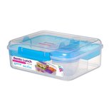 Bento lunchbox met yoghurtpotje 165 ml - doorzichtig blauwe klip