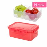 Snackbox rood met vakjes 460 ml. | Lock&Lock Snackbox rood met vakjes 460 ml. | Lock&Lock