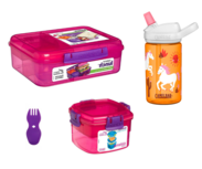 Sistema bentobox, camelbak drinkfles, snackdoos en spork bundel - roze Sistema bentobox, camelbak drinkfles, snackdoos en spork bundel - roze